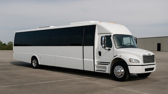 Exterior of Charter Bus Company Naperville's 20 Passenger Mini bus in Naperville