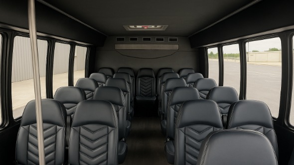 Interior of Charter Bus Company Bolingbrook's 25 Passenger Mini bus in Bolingbrook