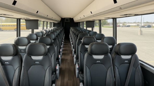 Interior of Charter Bus Company Bolingbrook's 28 Passenger Mini bus in Bolingbrook