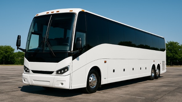 Exterior of Charter Bus Company Naperville's 50 Passenger Charter Bus in Naperville