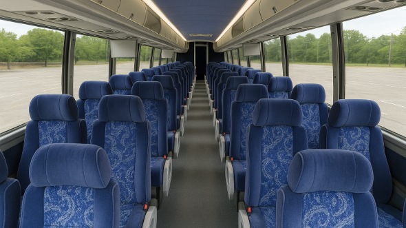 bolingbrook 55 passenger charter bus inside