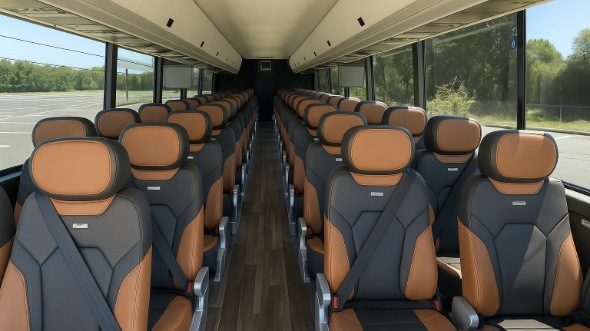 bolingbrook 56 passenger charter bus inside