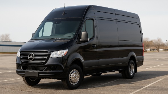 Exterior of Charter Bus Company Bolingbrook's Sprinter Van Rental With Driver in Bolingbrook