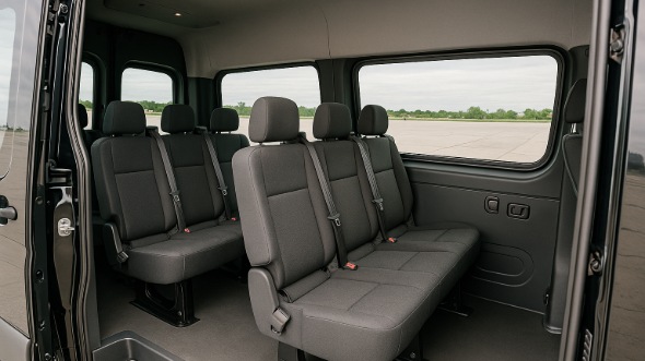 Interior of Charter Bus Company Naperville's Sprinter Van Rental With Driver in Naperville